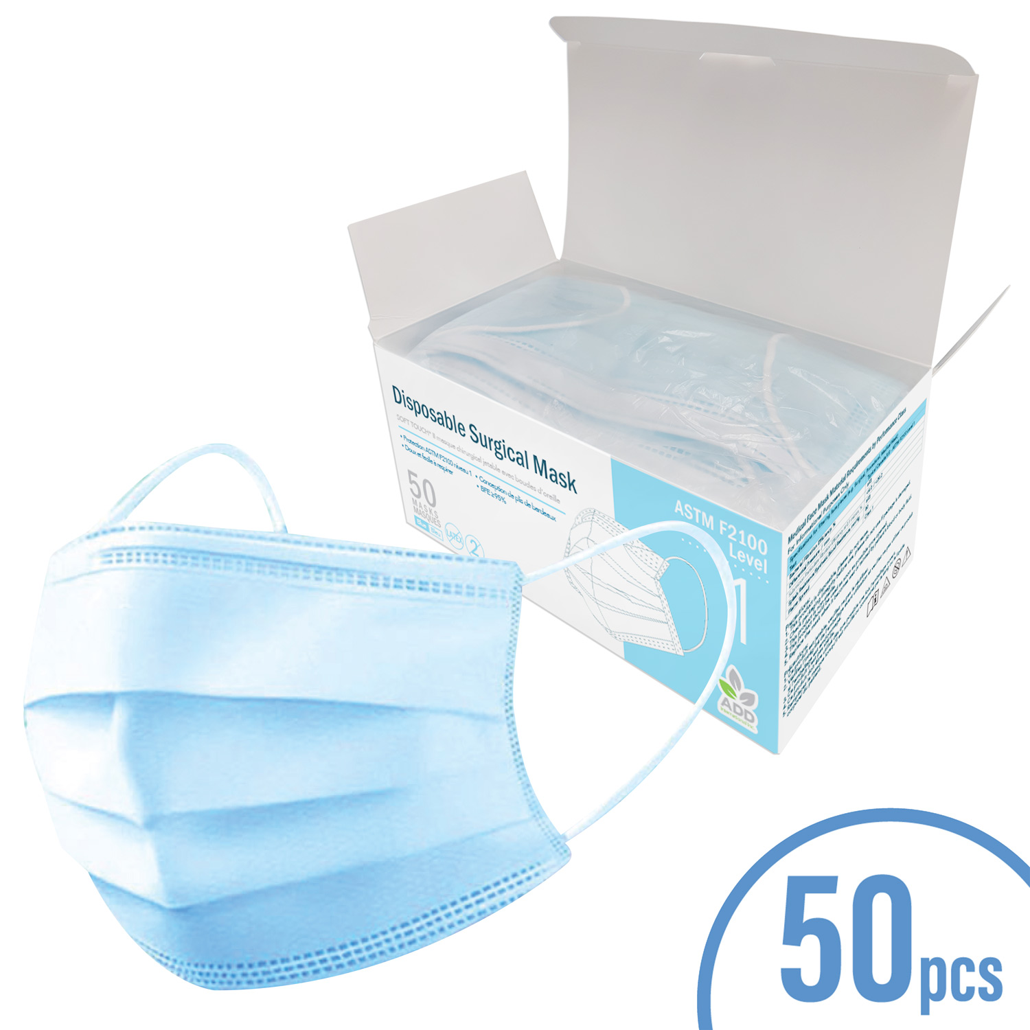 ASTM Level 1 Disposable 3ply Masks