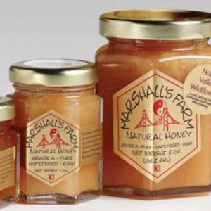 jars of honey with custom shape labels