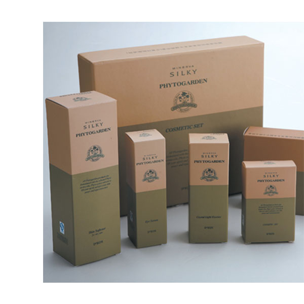 several natural kraft paper cosmetic boxes