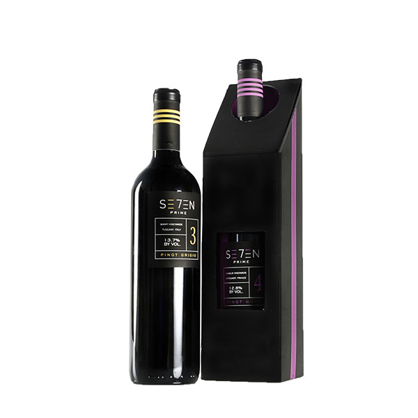 a bottle of wine in a black box