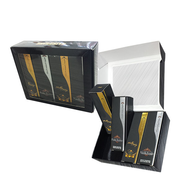 a black cosmetic gift set packaging box