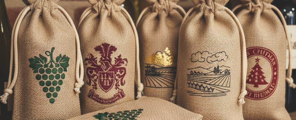 Custom Printed Wine Bags in Wholesale Packaging