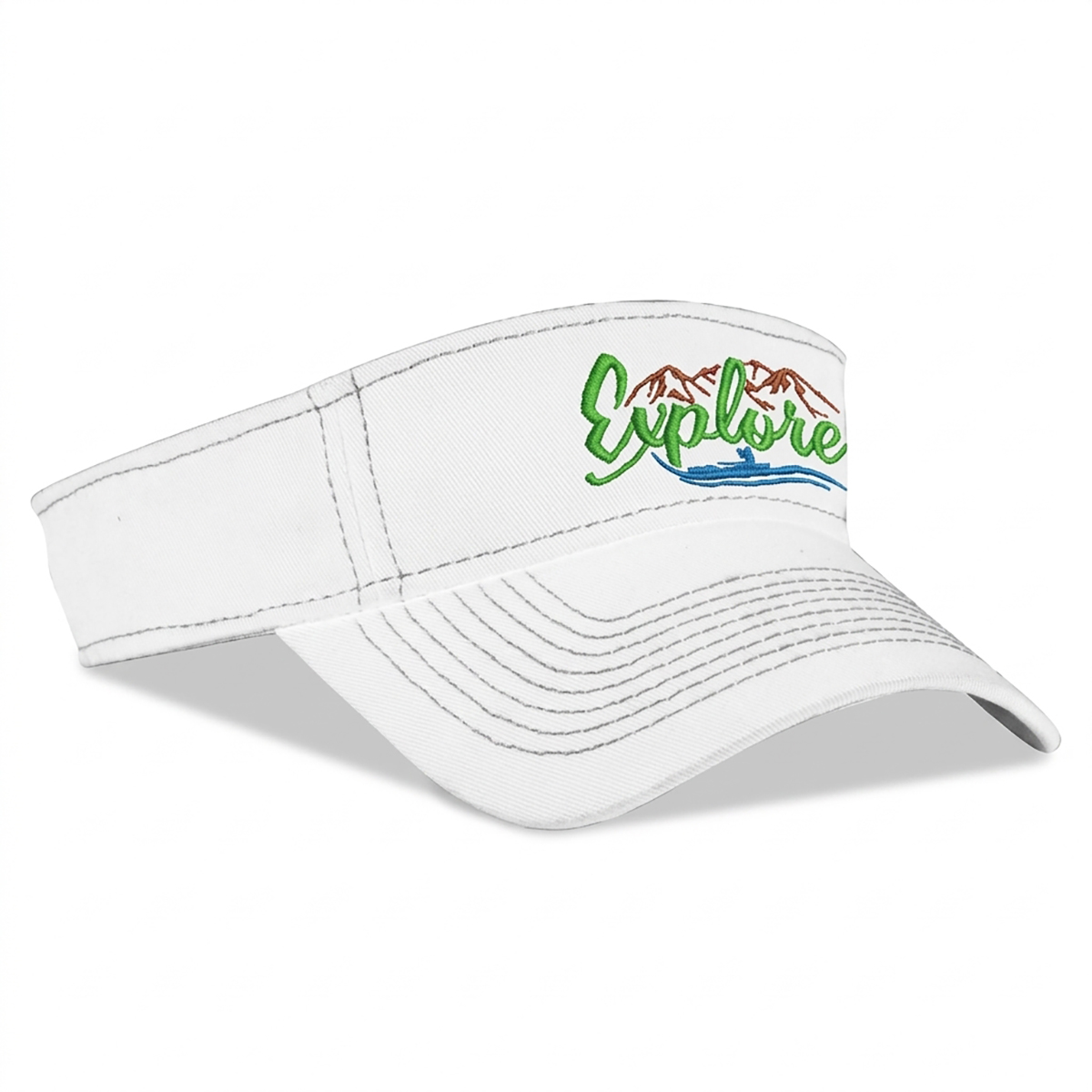 Washed Heavy Cotton Twill Visor with Contrasting Stitching ADDCAP-4160